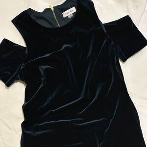 Calvin Klein dark green velvet formal dress